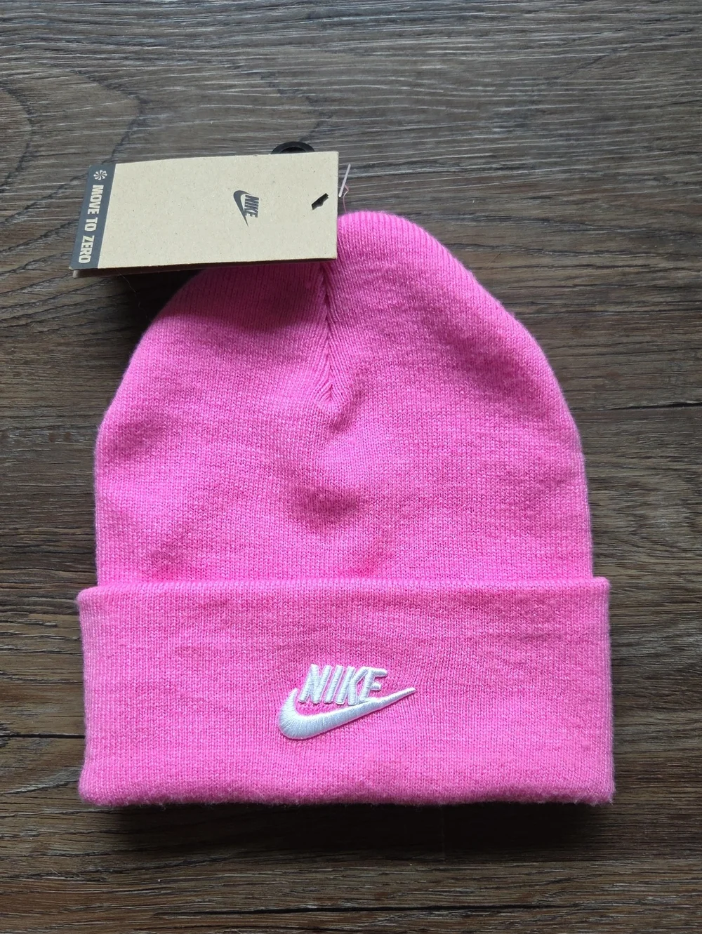 Nwt Nike Hot Pink Cuffed Beanie with White Swoosh